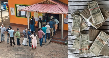 At the polling booth, Rs 50,000 was found abandoned on the floor.