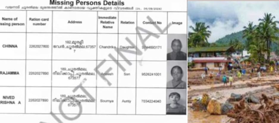 The list of missing persons has been released.