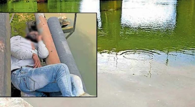 The young man who came to jump in the river fell asleep.. Police came and rescued him