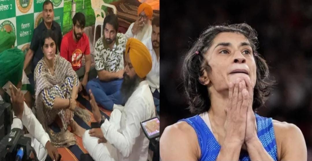Wrestler Vinesh Phogat came to the farmer's protest stage and expressed his support