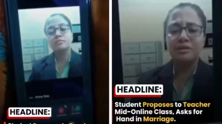 A video of a student proposing to a teacher has gone viral.