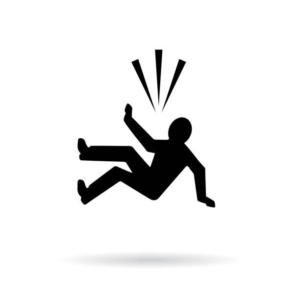Man falling from height vector icon isolated on white background