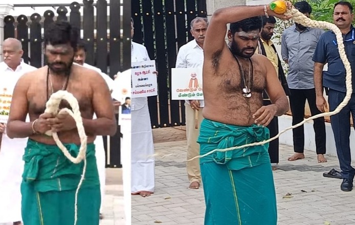 Protests started against the DMK government